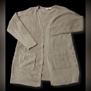 🤎 No Boundaries Caramel Open Front Knit Cardigan Cozy Neutral Layering Sweater